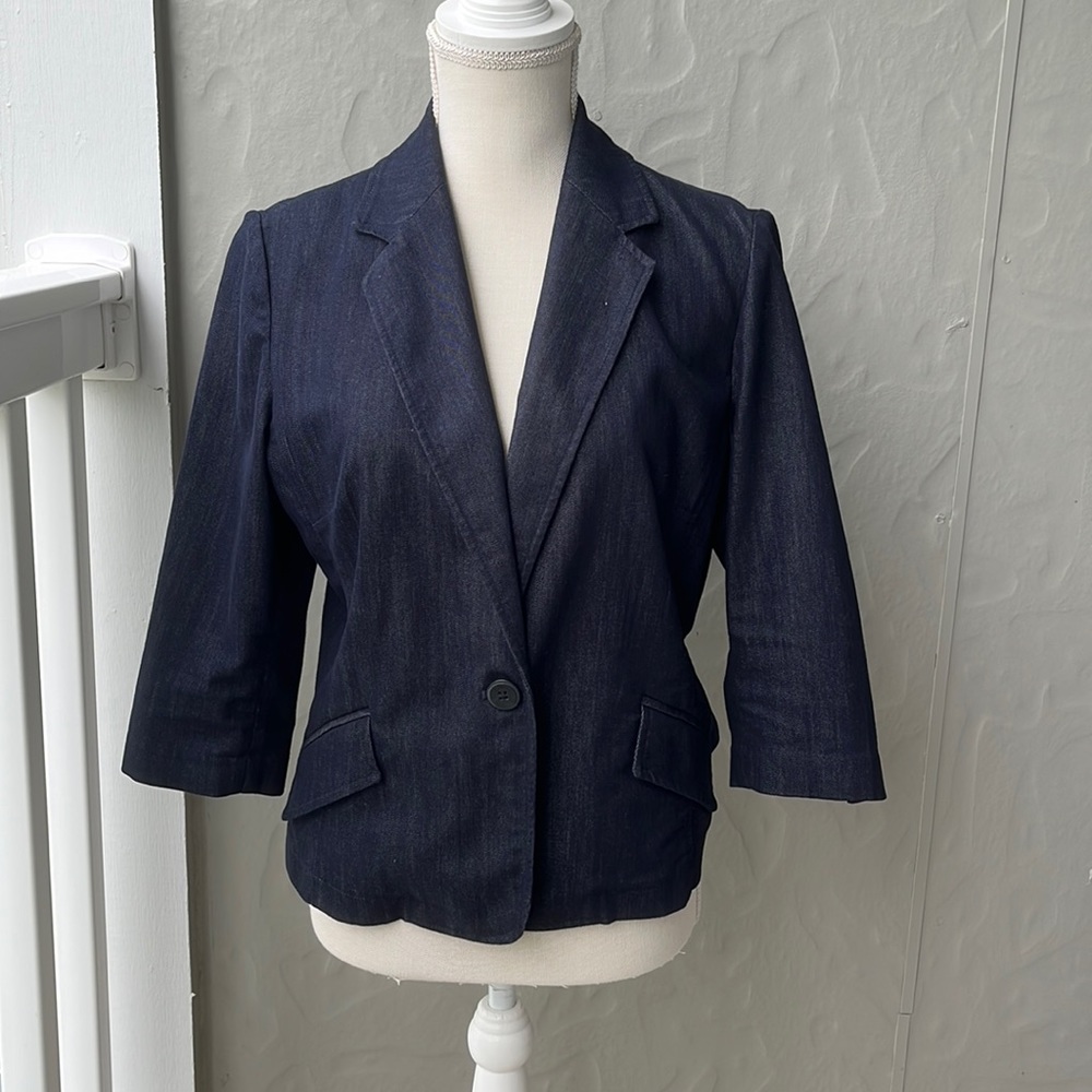 Cold Water Creek Dark Denim 1 Button Blazer 10P